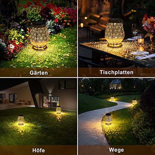 Thumbnail 6 de OUILA Solarlampen für Außen – 2er Set LED Solarleuchten in Gold, IP65