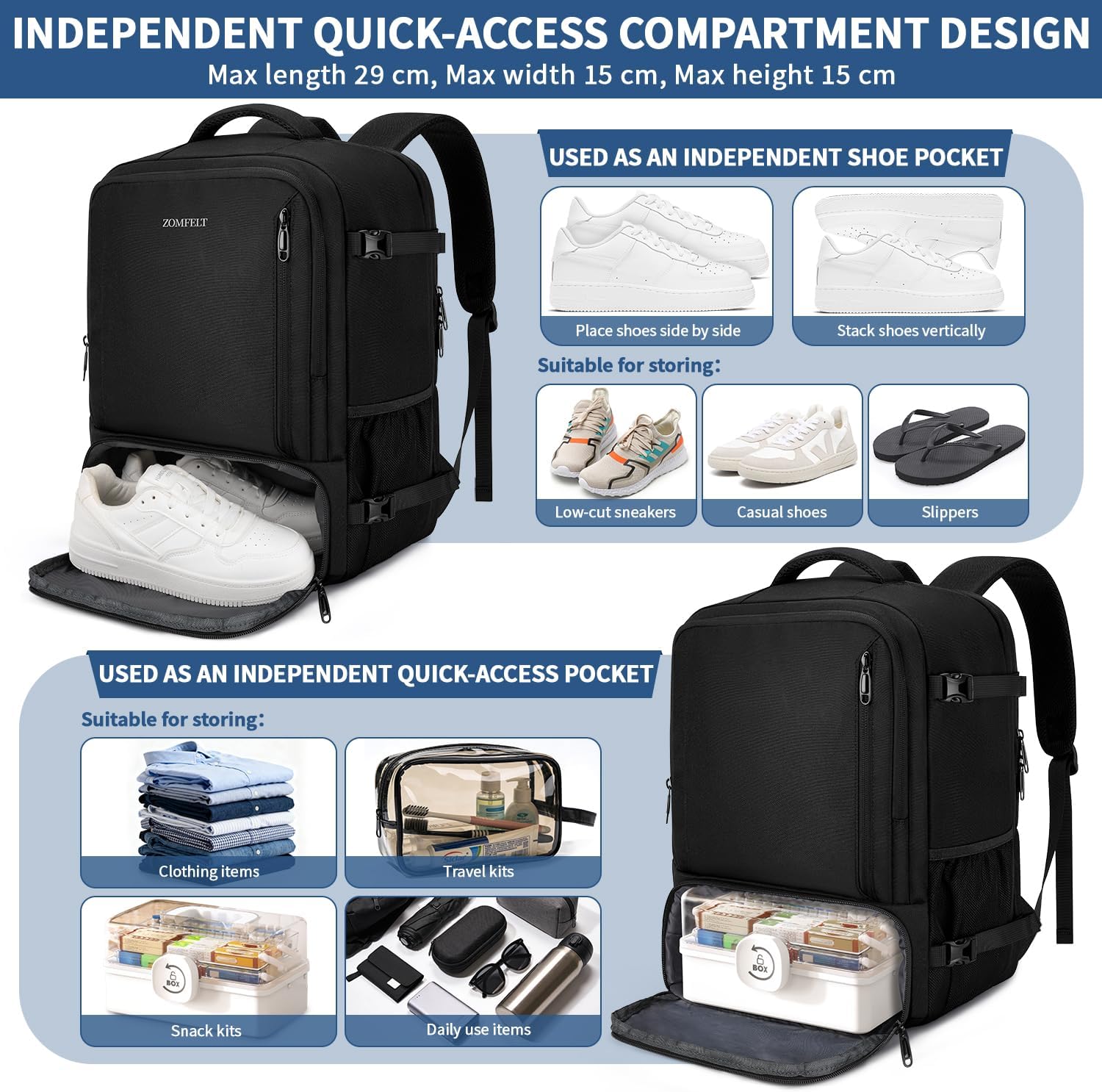 Thumbnail 2 de ZOMFELT Ryanair 40x30x20 24L underseat backpack