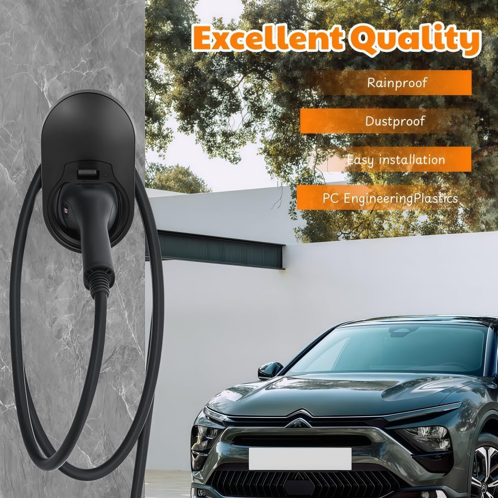 Detalle de BayBerry Upgraded Wall-Mounted Type 2 Charging Cable Holder