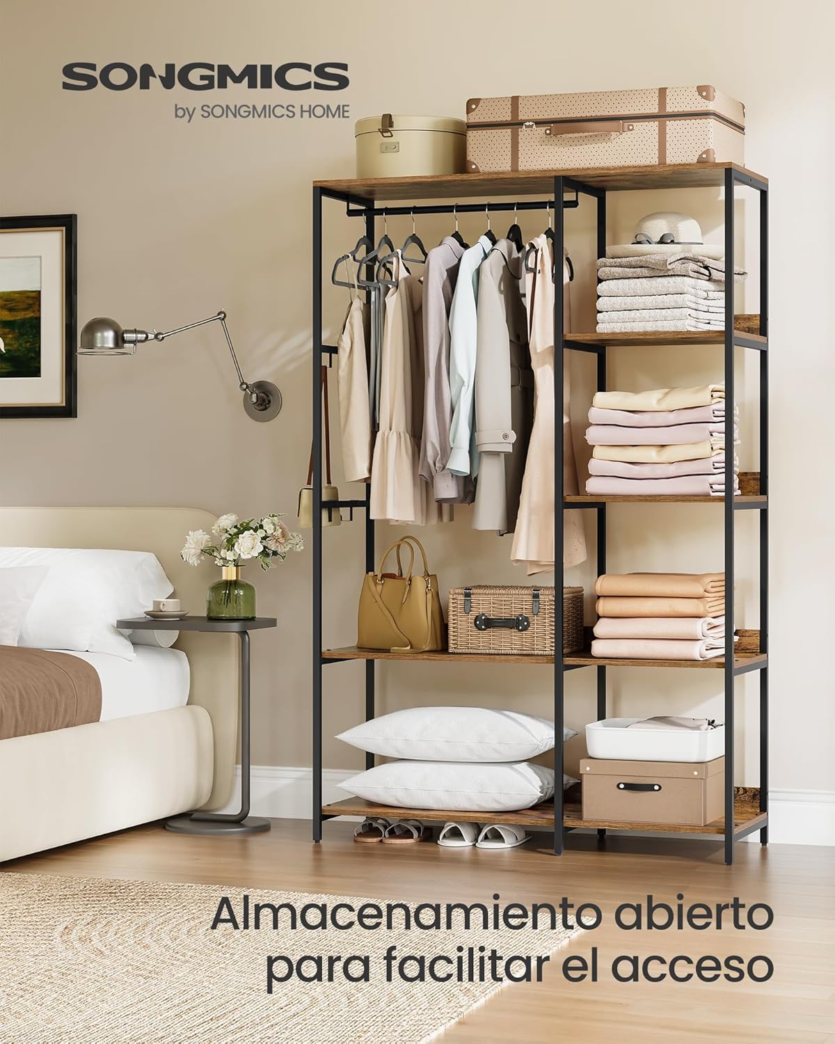 Detalle 2 de SONGMICS Guardaroba RGR024B01 98x40x181 cm