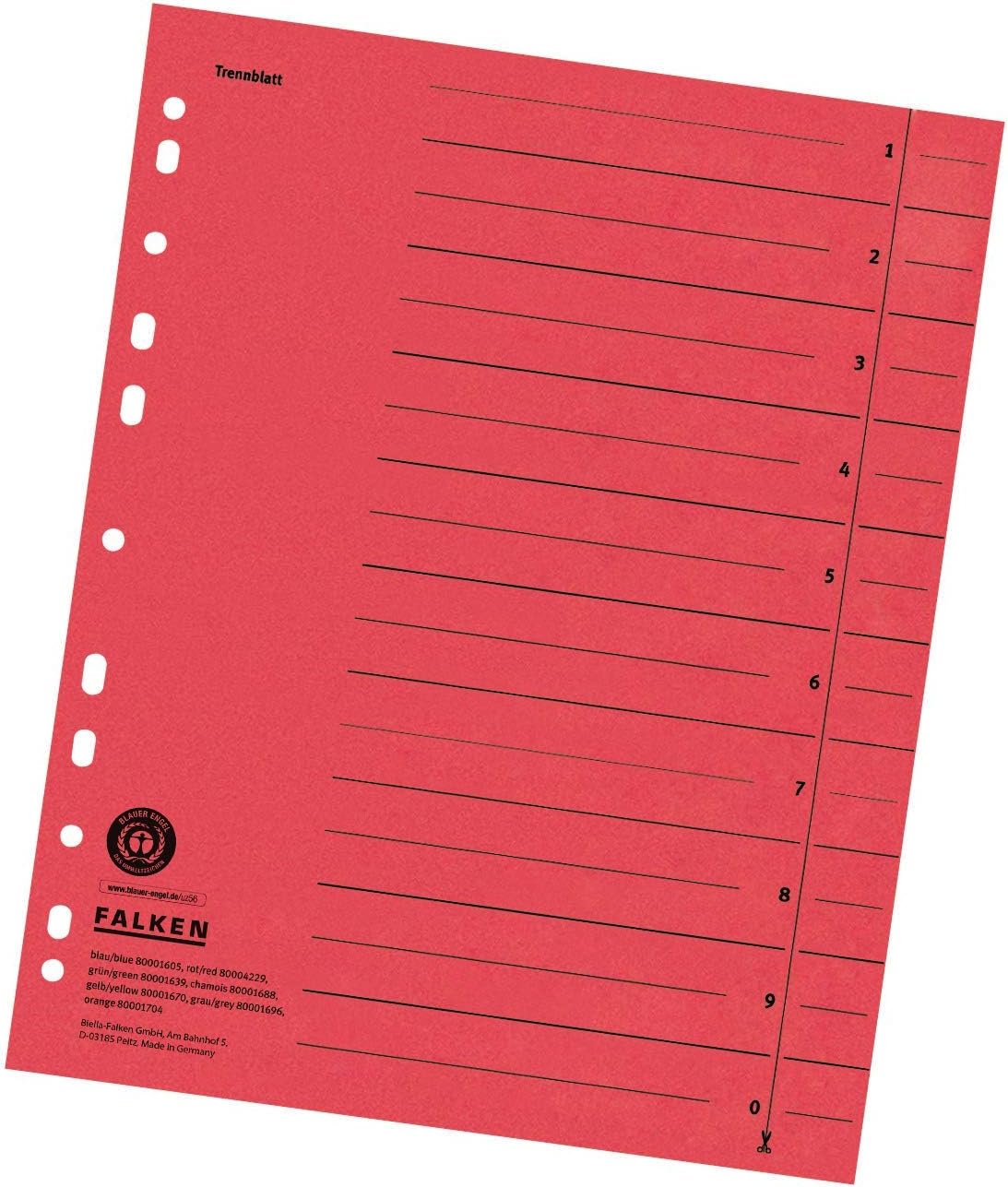 Detalle de Original Falken Trennblätter 100er Pack – DIN A5 quer, Recycling-Karton, hellchamois