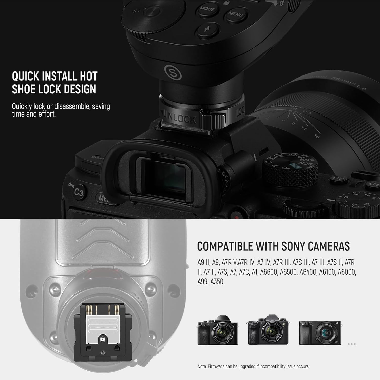Thumbnail 6 de NEEWER QPRO-S TTL amélioré : déclencheur de flash sans fil 2,4 GHz compatible Sony (HSS jusqu’à 1/8000s)