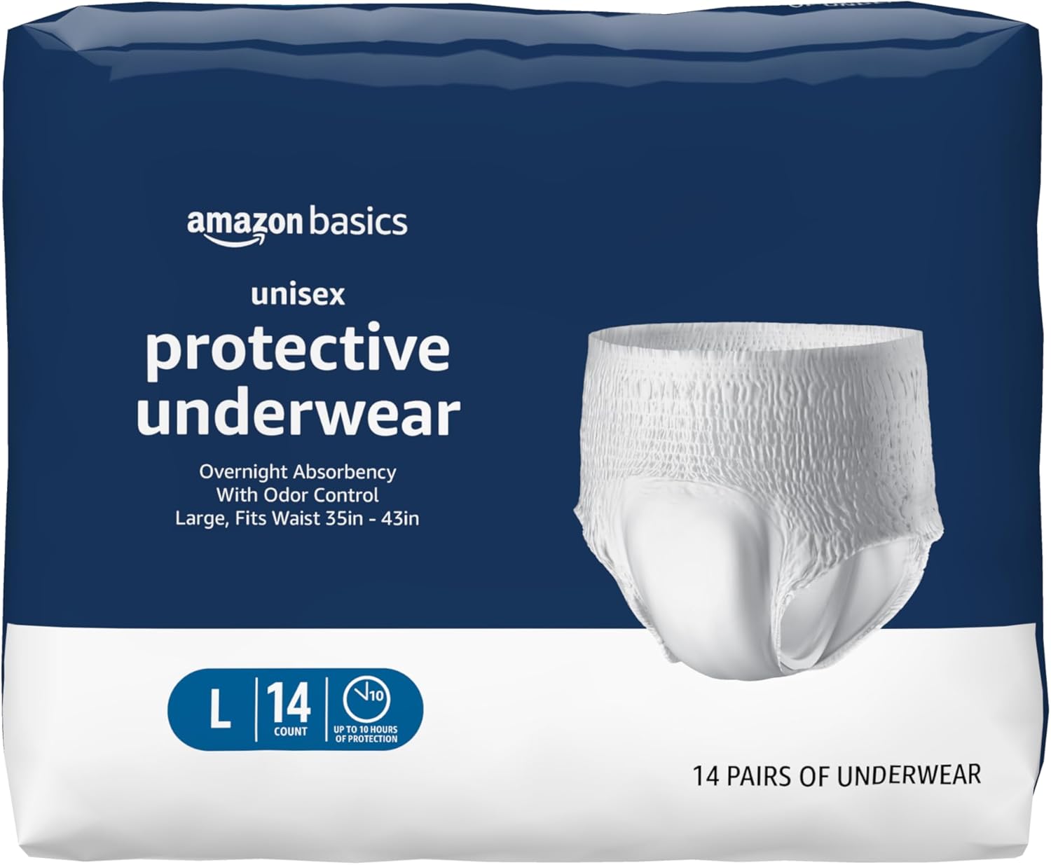 Amazon Basics Incontinence Underwear Large 14-count