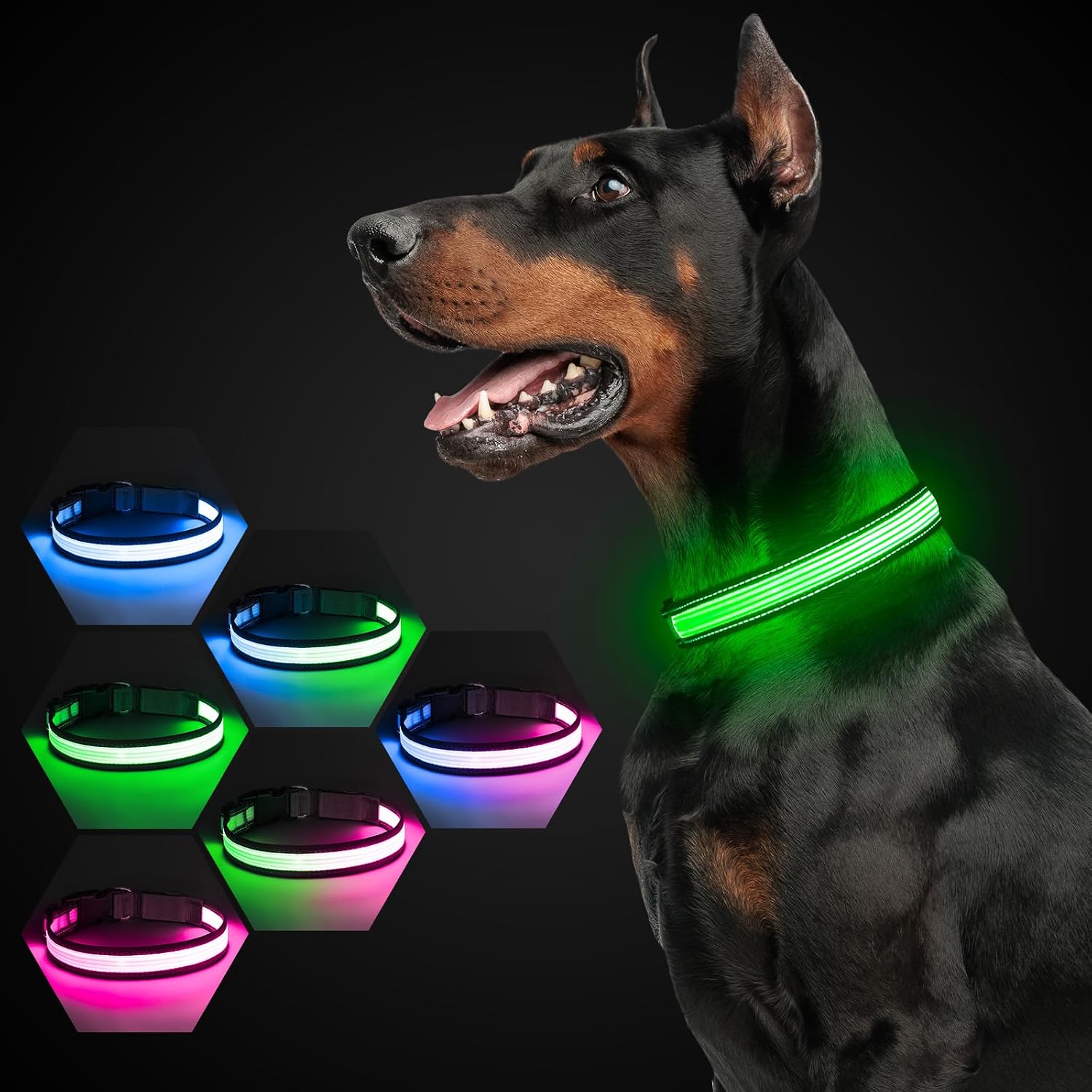 Detalle de Leuchtendes Hundehalsband 7 Modi đ