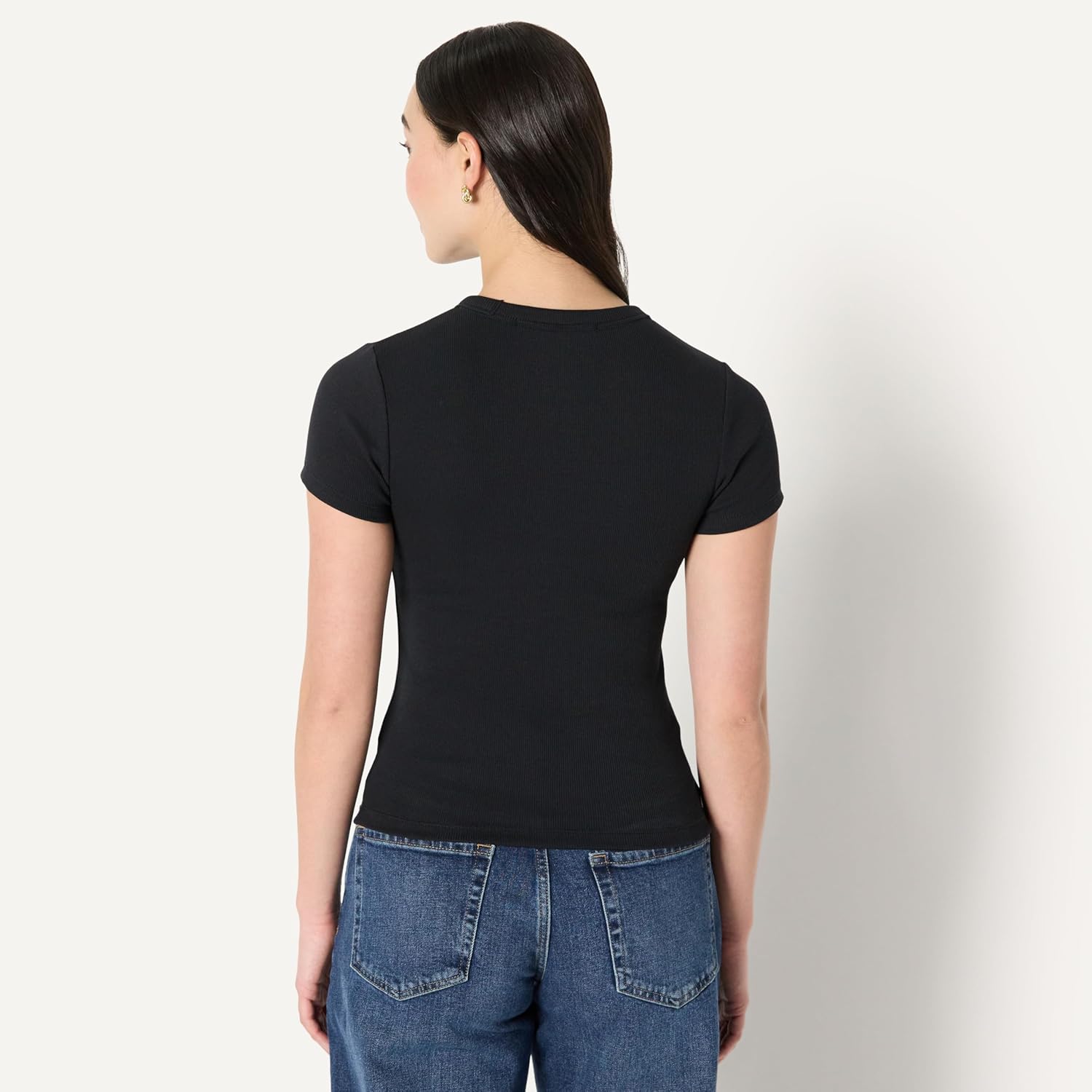 Thumbnail 1 de Amazon Essentials Women's Slim-Fit Stretch Rib Short-Sleeve Tee