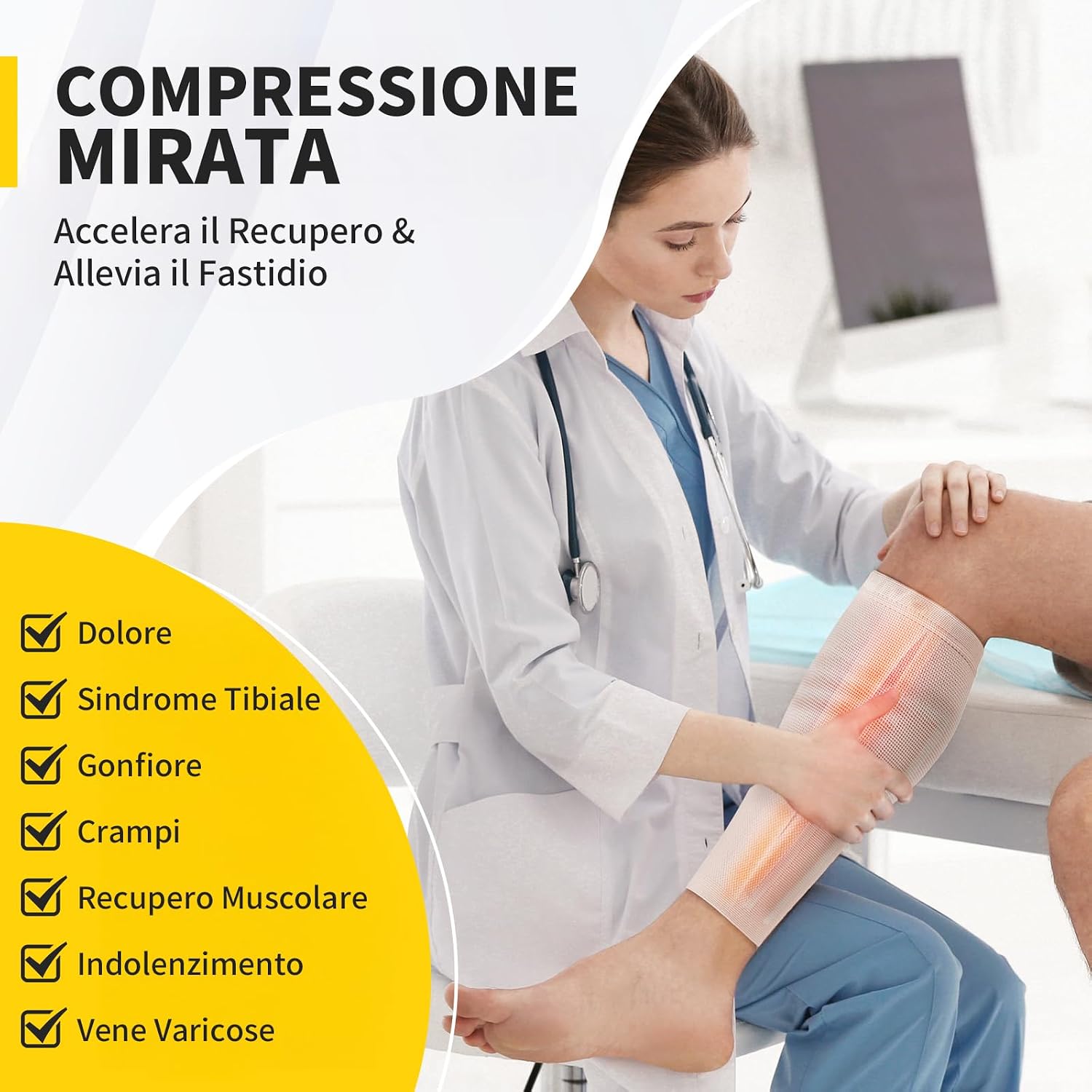 Thumbnail 6 de CAMBIVO polpaccera compressione uomo donna (2 paia) calze compressive graduata per sport, lavoro e gambe gonfie