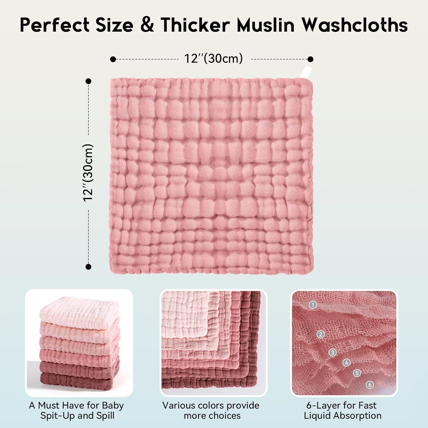 Thumbnail 2 de Unnivoll Muslin Cloths 30x30 cm baby wash cloths