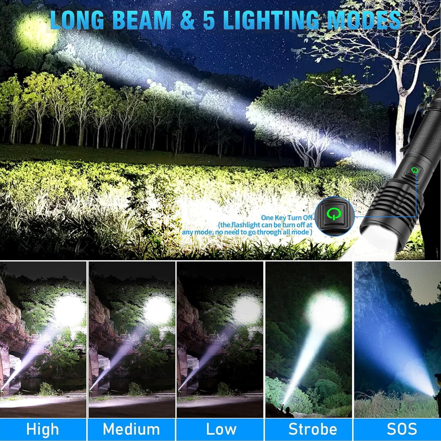 Thumbnail 3 de Chasinglee Torcia 90000 lumen potente per outdoor