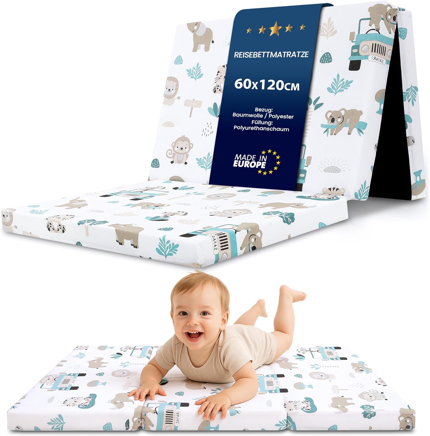 Thumbnail 6 de Klappmatratze 60x120 cm für Reisebett & Gästematratze – faltbare Babymatratze mit Transporttasche
