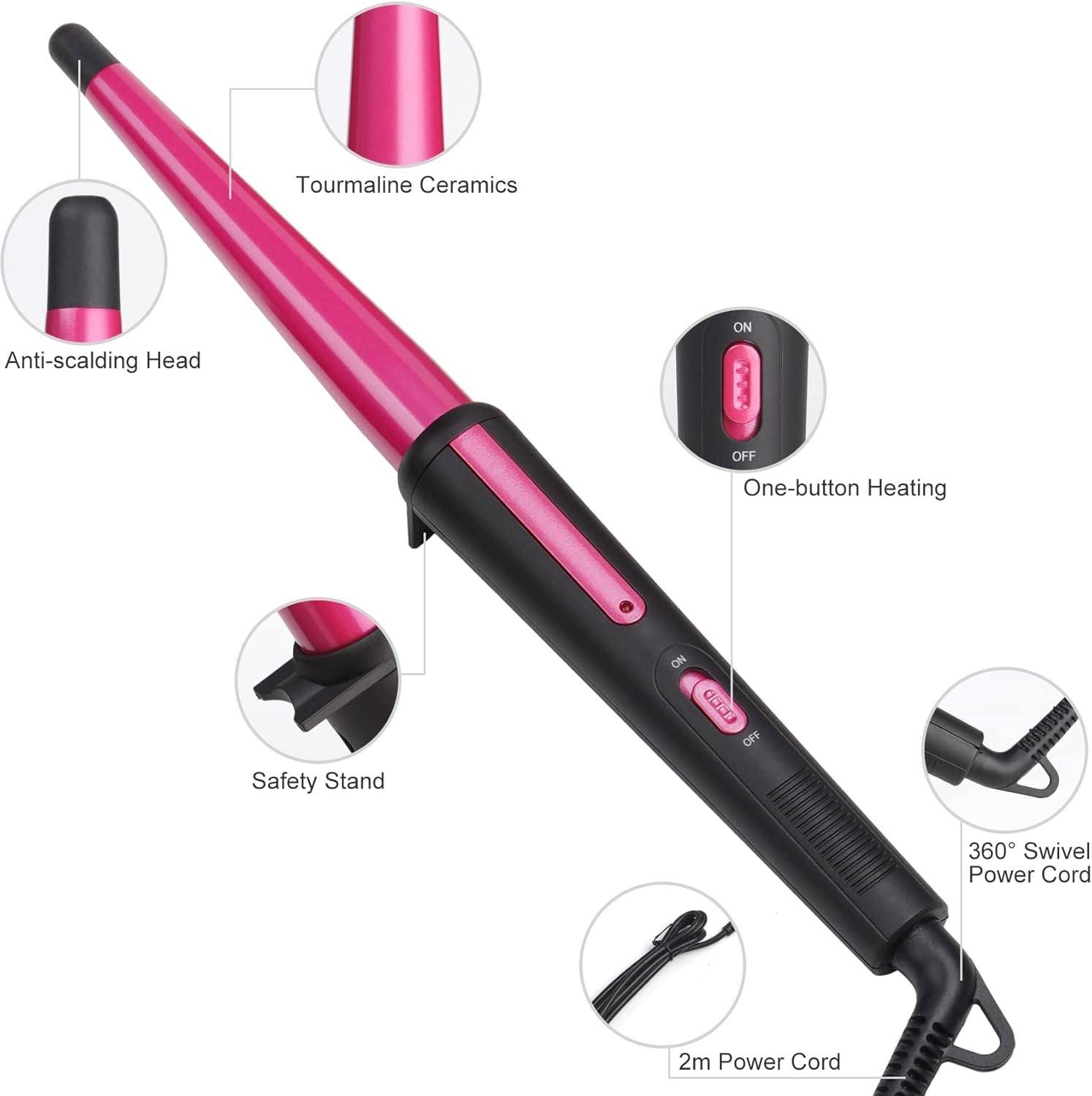 Thumbnail 5 de 13–25mm Tapered Ceramic Curling Wand for Hair 💇♀