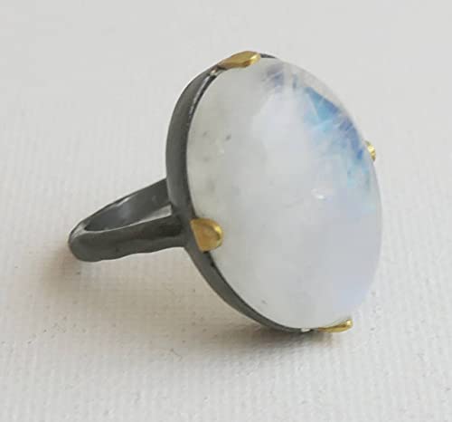 Detalle de Mondstein Ring 925 Sterling Silber (US Größe 8) von Sophia Rose Jewellery
