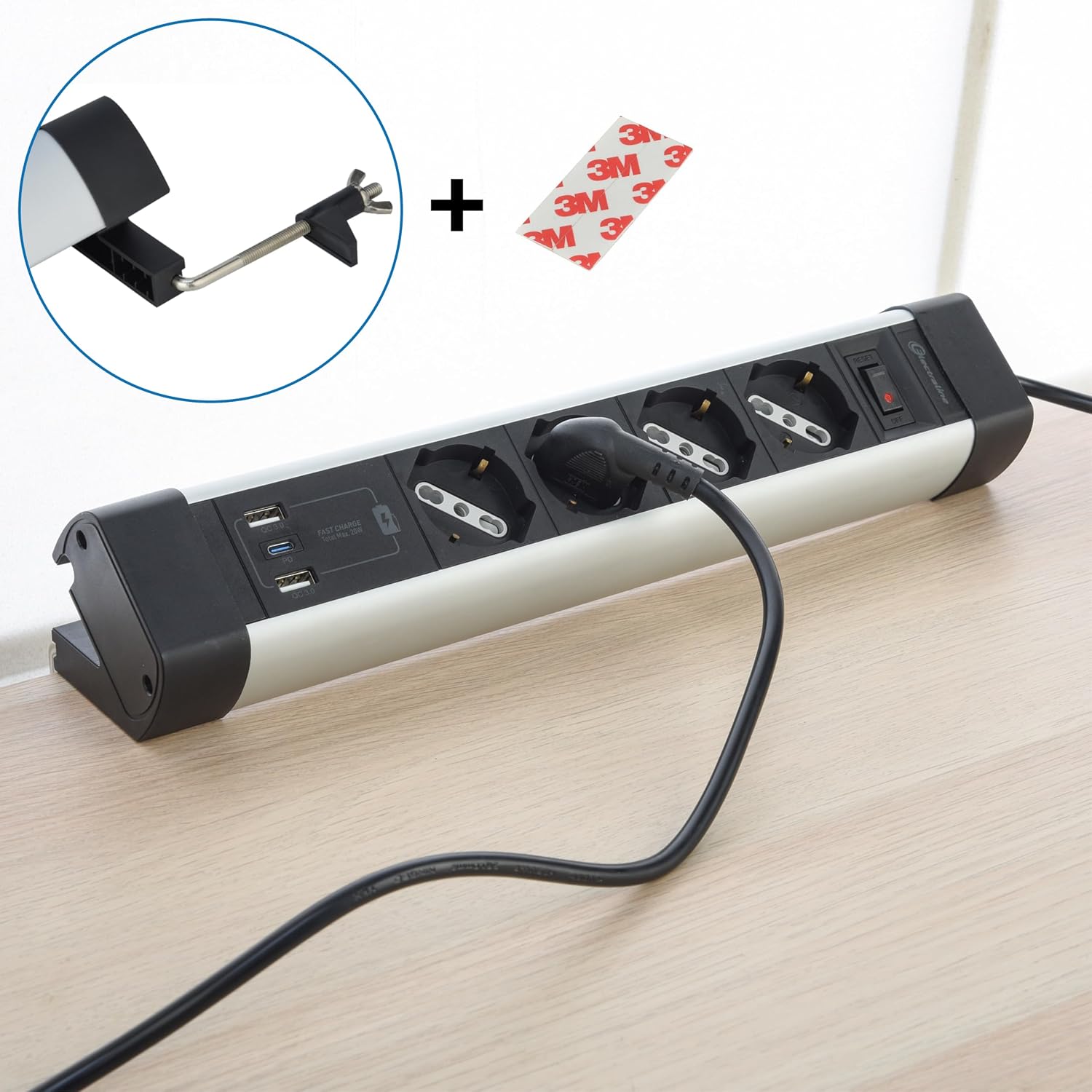 Thumbnail 3 de Electraline 61918 Multipresa Scrivania 4 Posti USB