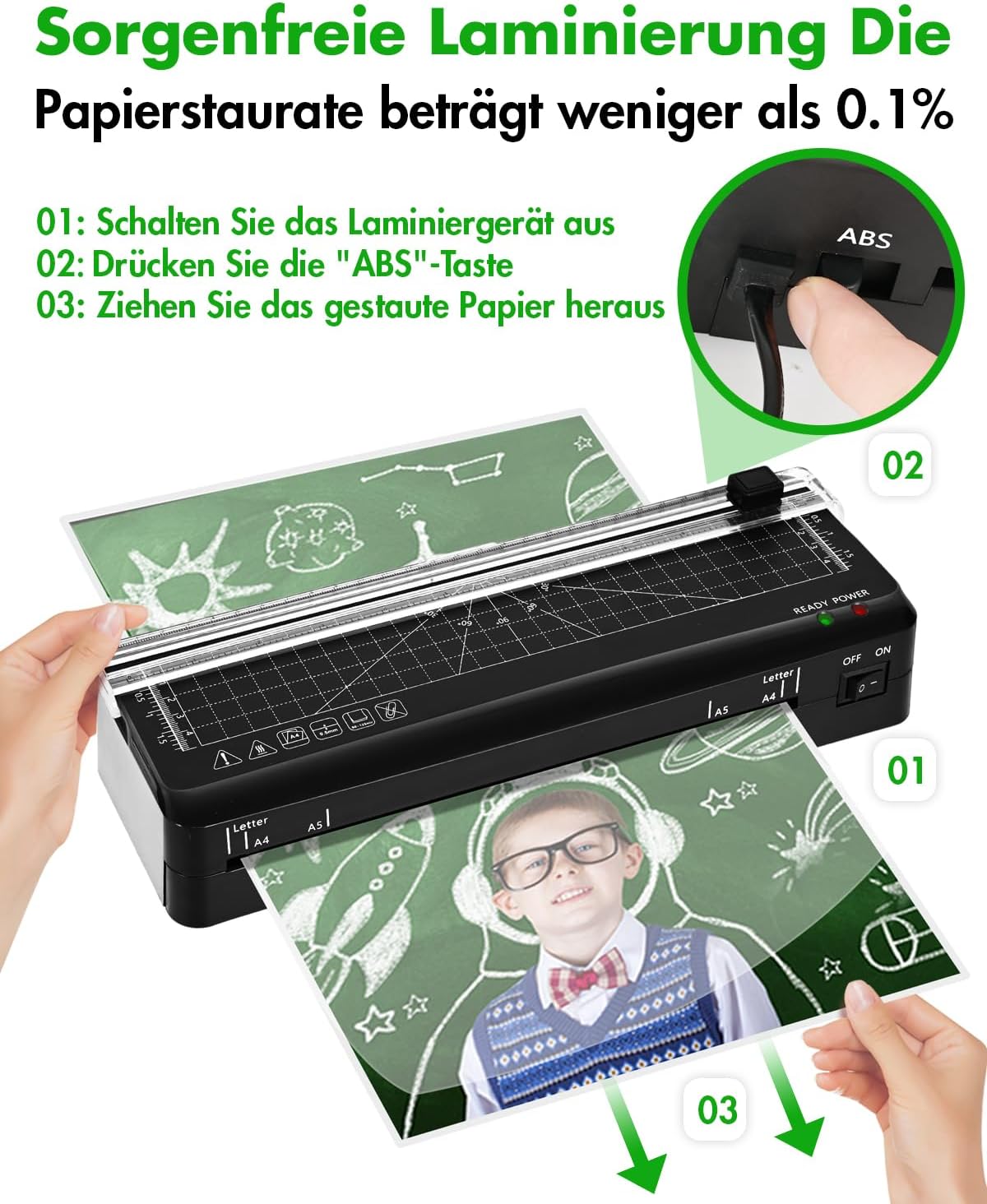 Detalle 1 de A4 Laminiermaschine 70 Sek Schnellaufheizung