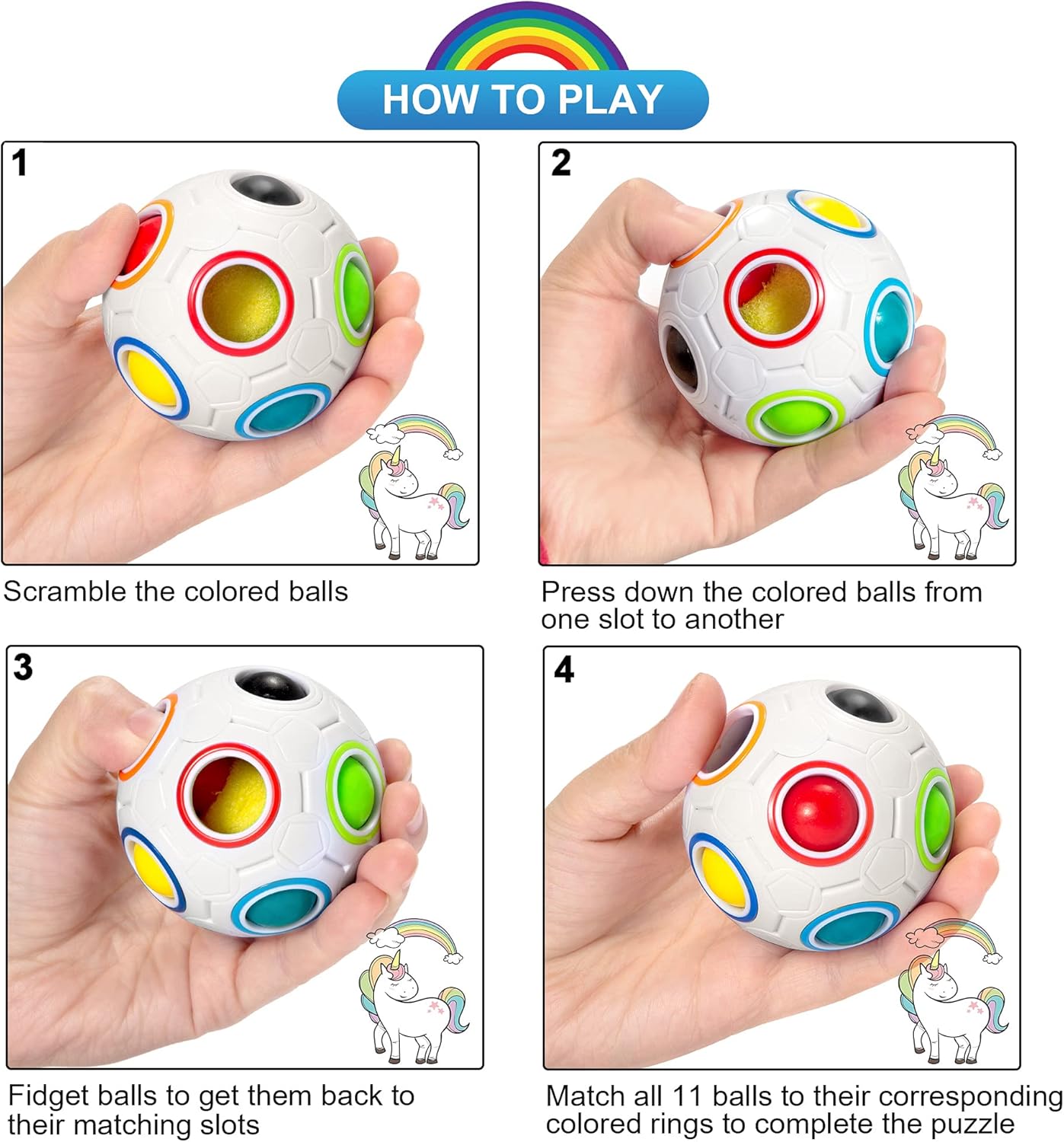 Thumbnail 3 de Regenbogen-Puzzleball Regenbogenball 3D