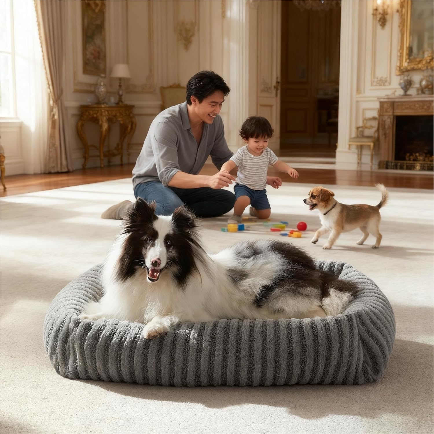 Detalle de Pawk Large Dog Bed with 20cm High Sides and Waterproof Detachable Cover