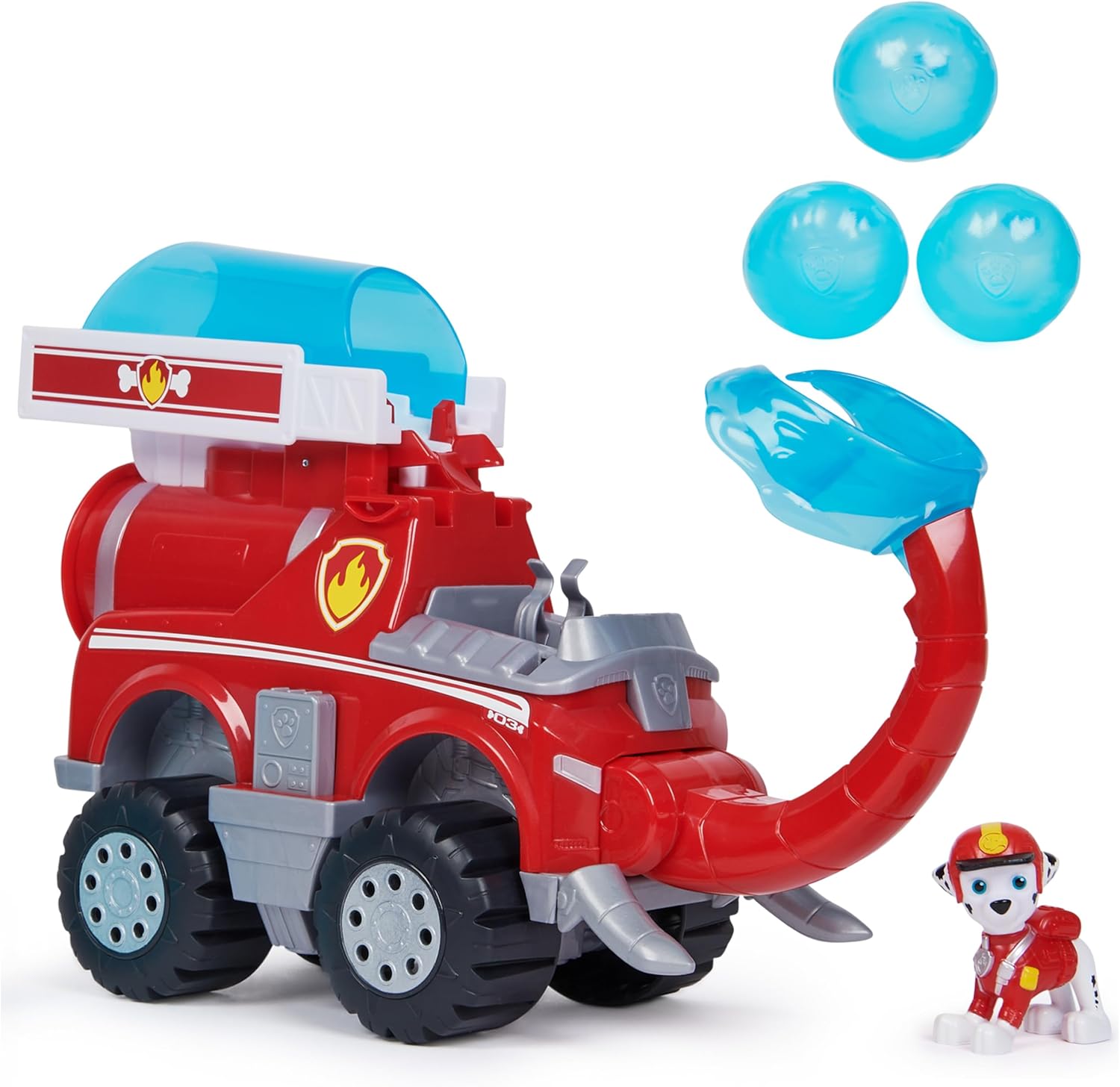 Detalle 2 de PATRULLA CANINA Jungle Pups Coche Elefante con Lanzador 3 proyectiles