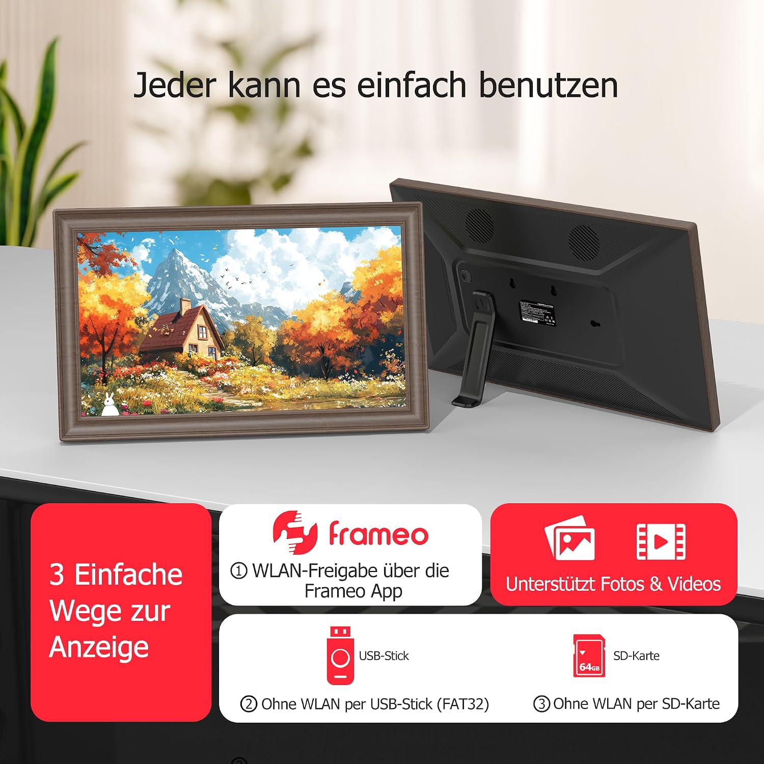 Detalle 2 de FRAMEO 15,6 Zoll Digitaler Bilderrahmen