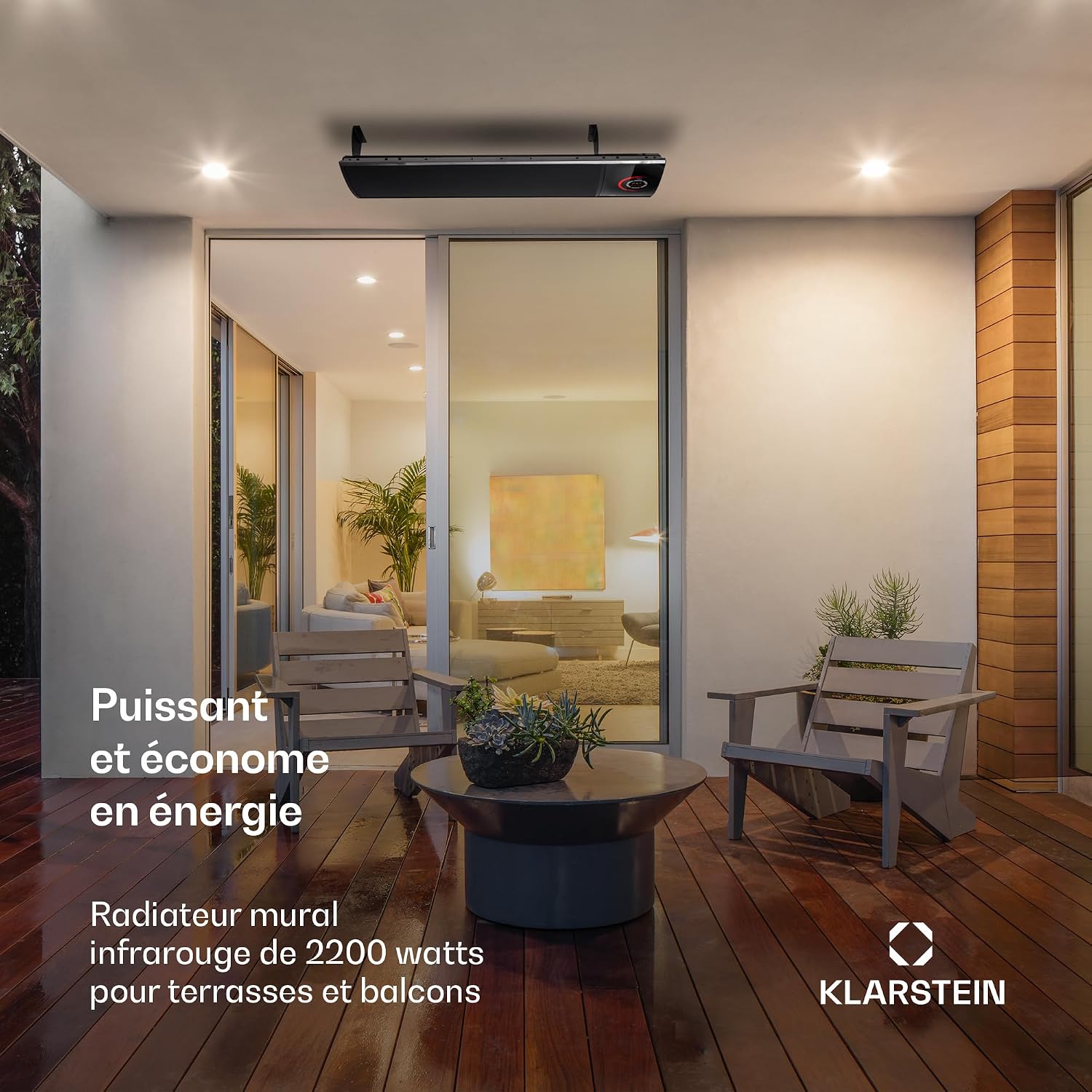 Detalle 2 de blumfeldt CosmicBeam Ultra infraroodverwarming, 2200 W, IPX4, wandmontage