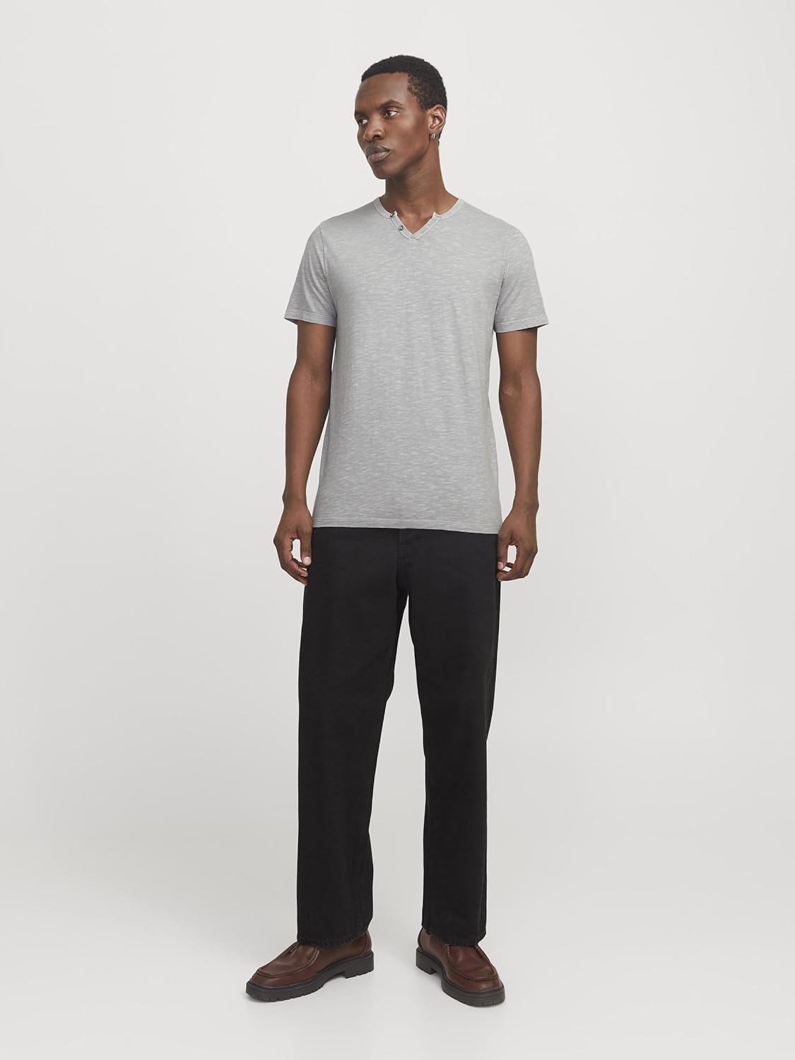 Thumbnail 4 de JACK & JONES T-Shirt melange con scollo a goccia Split Neck