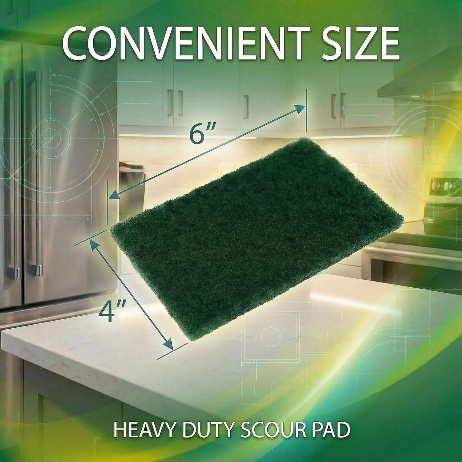 Detalle de Amazon Basics Heavy Duty Scour Pads, Dish Scrubber for Kitchen + Outdoor (4 Count)