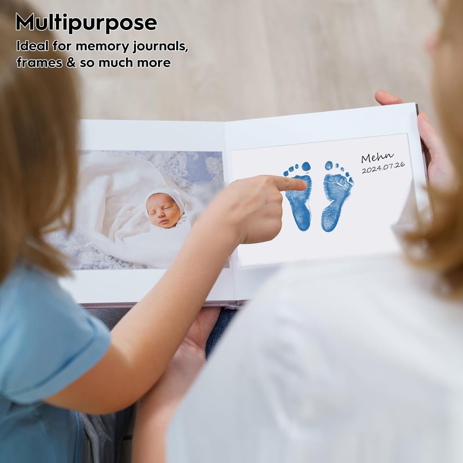 Detalle de TATUNER Inkless Baby Hand and Footprint Kit (Lake Blue, 0-6 Months)