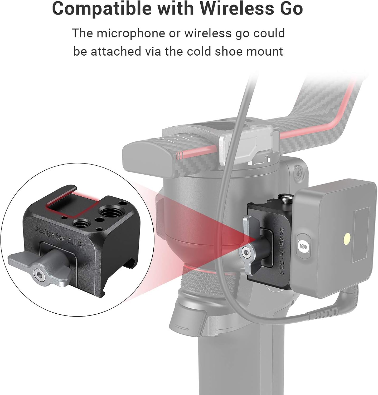Detalle 2 de SMALLRIG 3025 NATO-klembevestiging voor DJI RS-gimbals met cold shoe