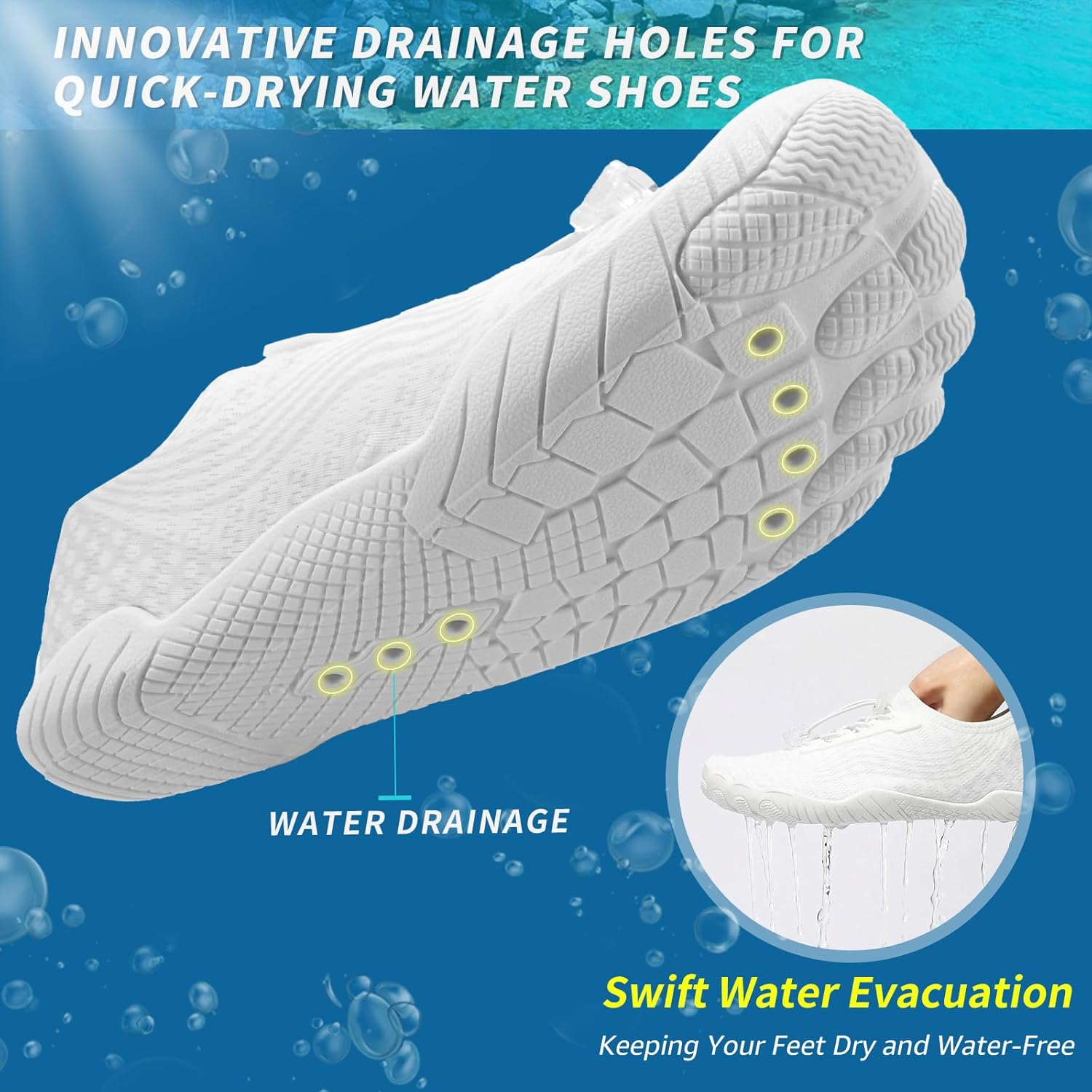 Detalle de ZHR Water Shoes for Men and Women – Quick-Dry Aqua Socks for Beach and Swim