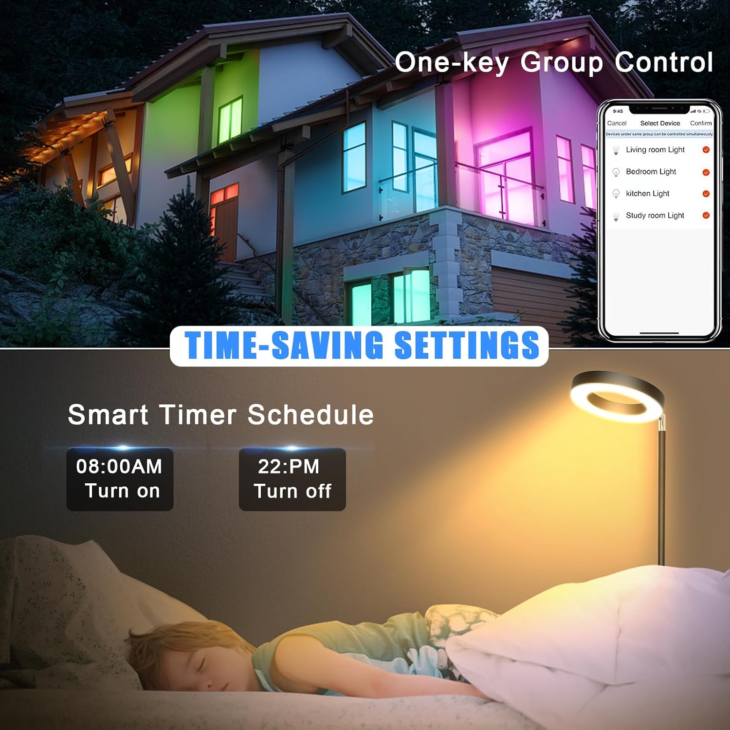 Thumbnail 4 de LED Stehlampe 42W Superhelle, RGBW Farbwechsel mit WLAN‑Smart‑Home, Doppelseitig, Musik‑Sync & Dimmbarkeit