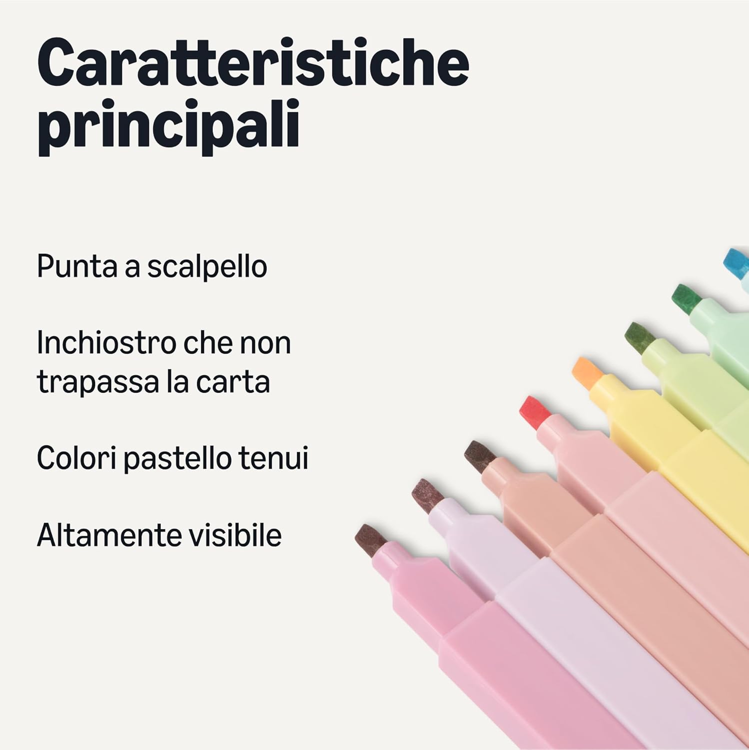 Thumbnail 1 de Amazon Basics evidenziatori pastel con punta a scalpello – confezione da 10, senza sbavature