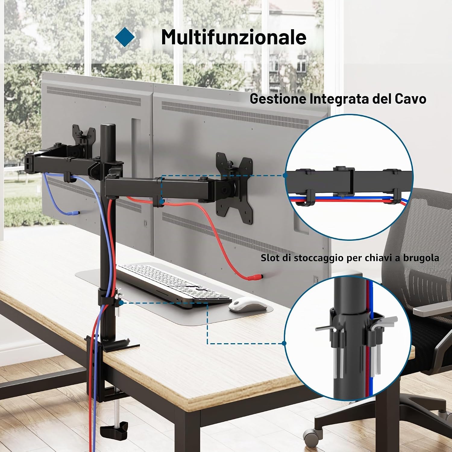 Thumbnail 4 de BONTEC Supporto Doppio Monitor 13–27" 8 kg
