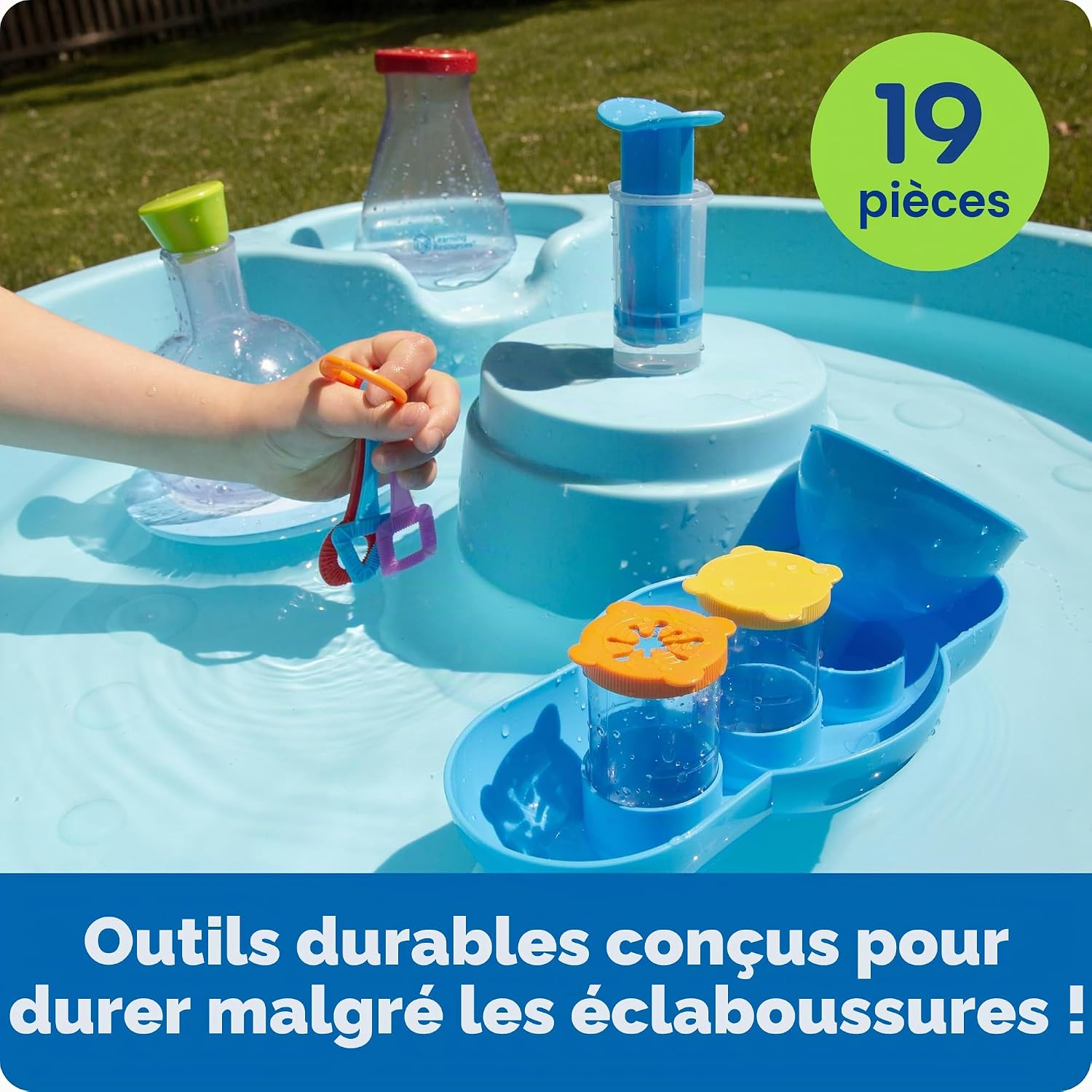 Detalle 1 de Learning Resources LER2945 Splashology Water Lab, kleine blauwe waterexperimenteerset