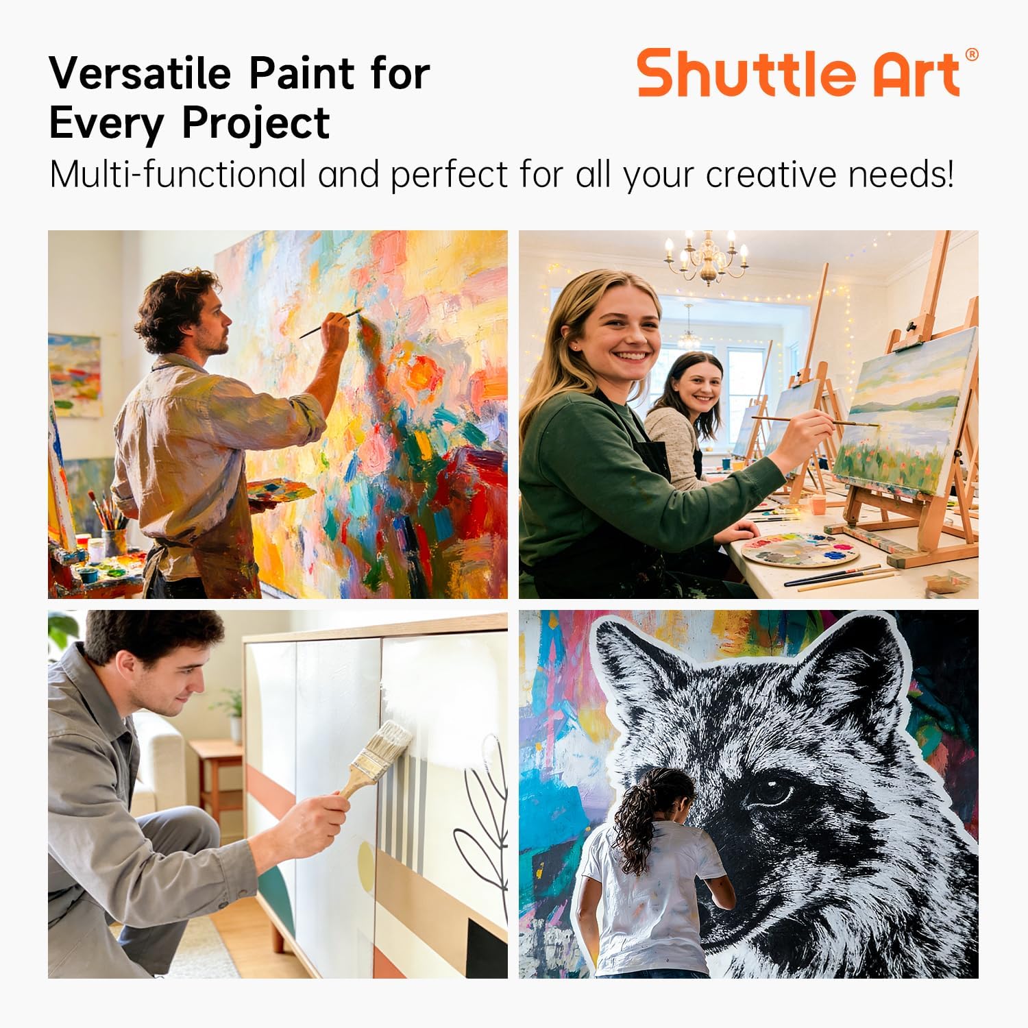 Detalle de Shuttle Art White Acrylic Paint (Titanium White) 33.8oz/1000ml pump bottle