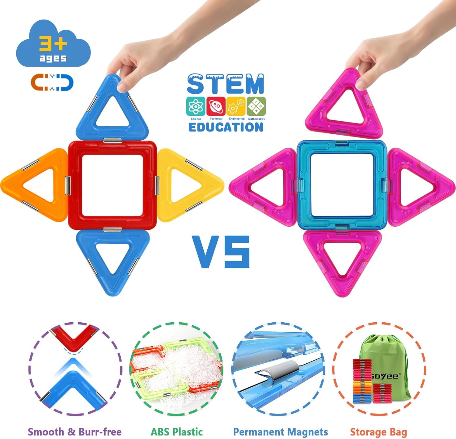 Detalle 2 de Coodoo Upgraded Magnetic Blocks STEM Starter Set 🧩
