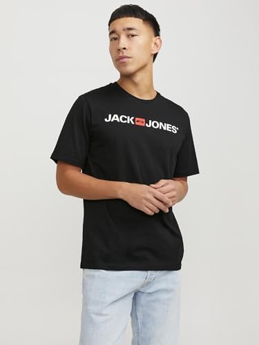 Detalle 2 de JACK & JONES Herren Jjecorp Logo Tee Crew Neck Noos T Shirt – Schwarz, XL EU