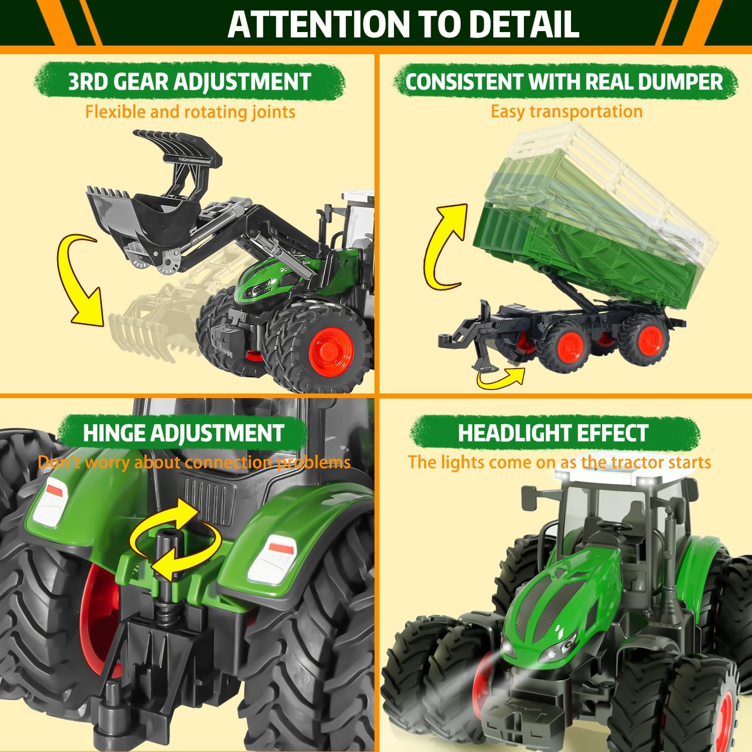 Thumbnail 4 de PENGBU Trattore Telecomandato per Bambini 3–8 anni: set agricolo completo con mucca, pecora e accessori