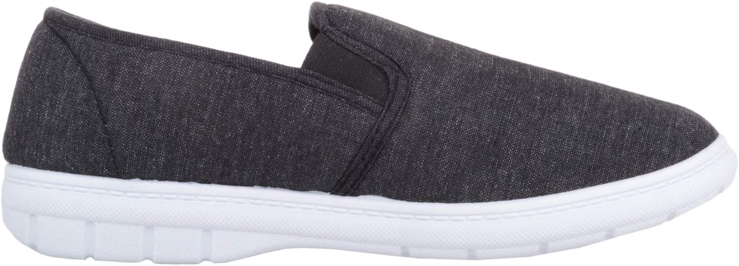 Thumbnail 3 de ABSOLUTE FOOTWEAR Mens Casual Slip On Canvas Pumps Trainers with Stripe Design and Twin Gusset