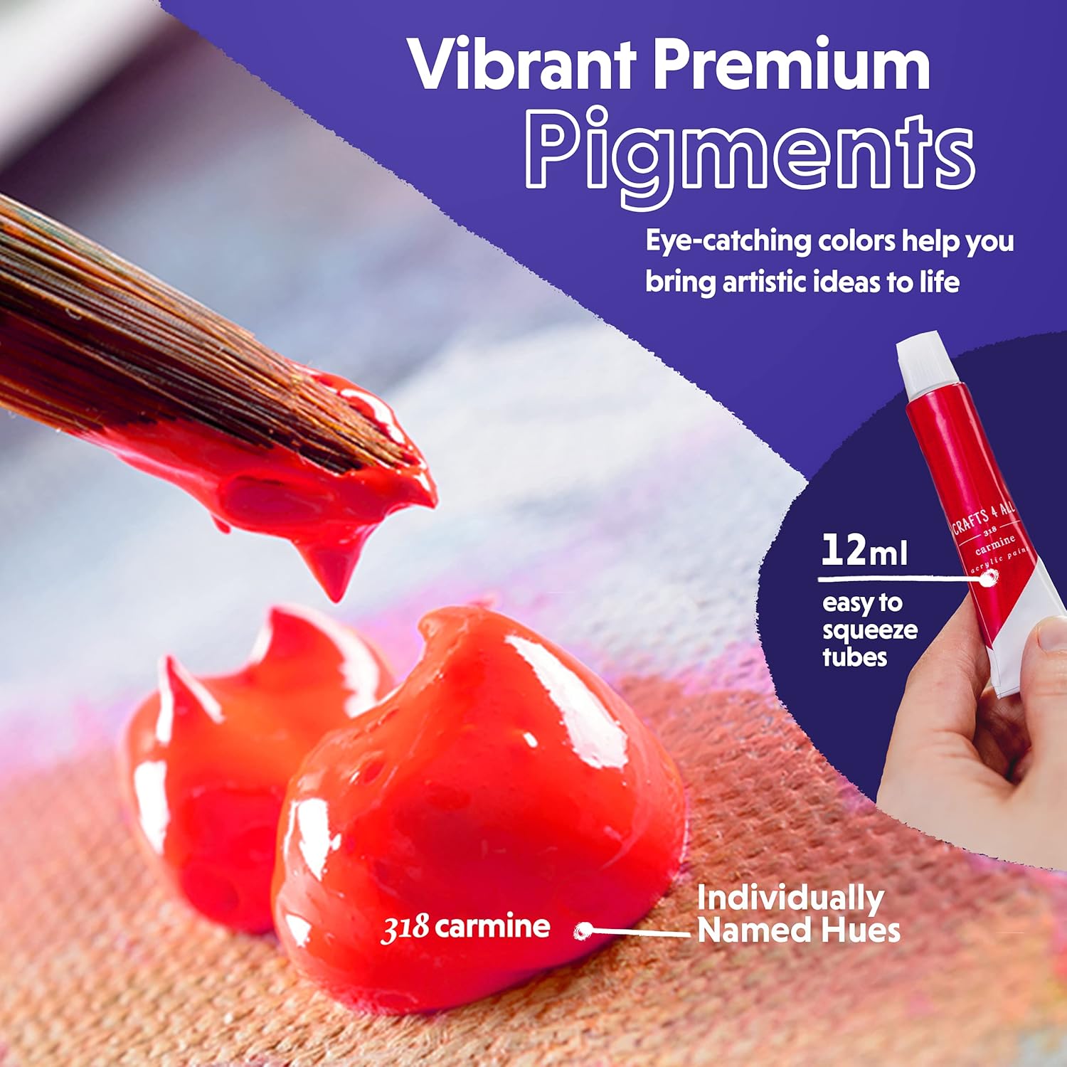 Thumbnail 3 de Crafts 4 ALL Acrylic Paint Set (24 acrylic paints) with non-toxic, vibrant colours