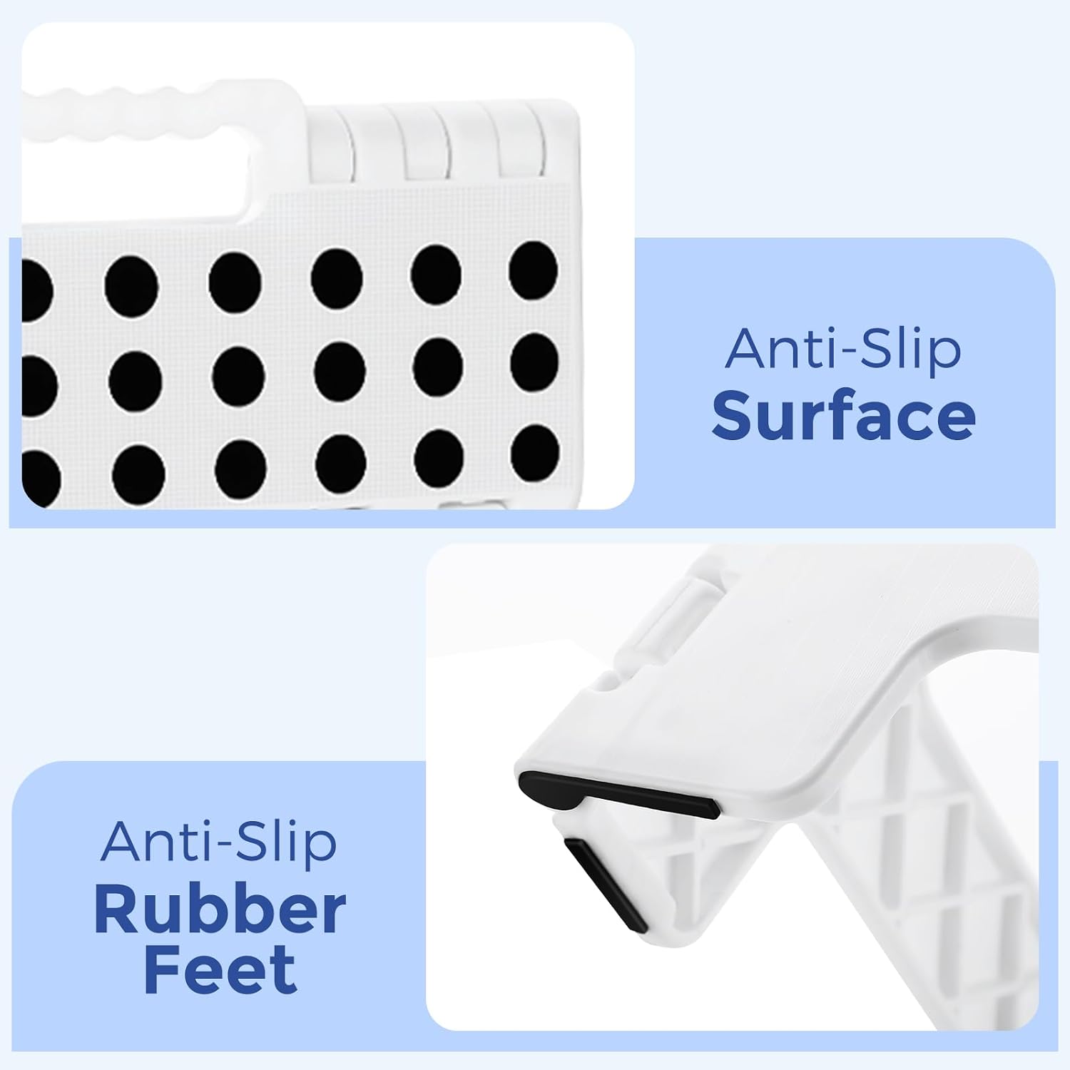 Detalle 2 de ACKO ACKO Folding Step Stool, 13-Inch White Plastic, Non-Slip
