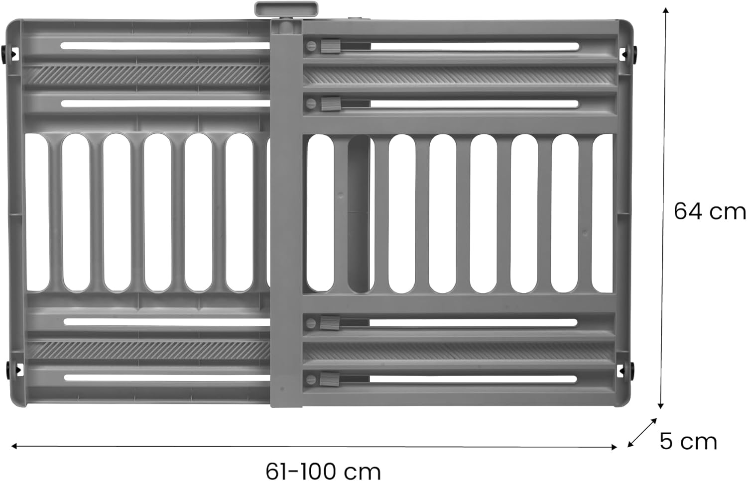Thumbnail 6 de Iris Ohyama Barriera di Sicurezza per Scale in Plastica PP PBR-600, estensibile L61–100 cm, grigio