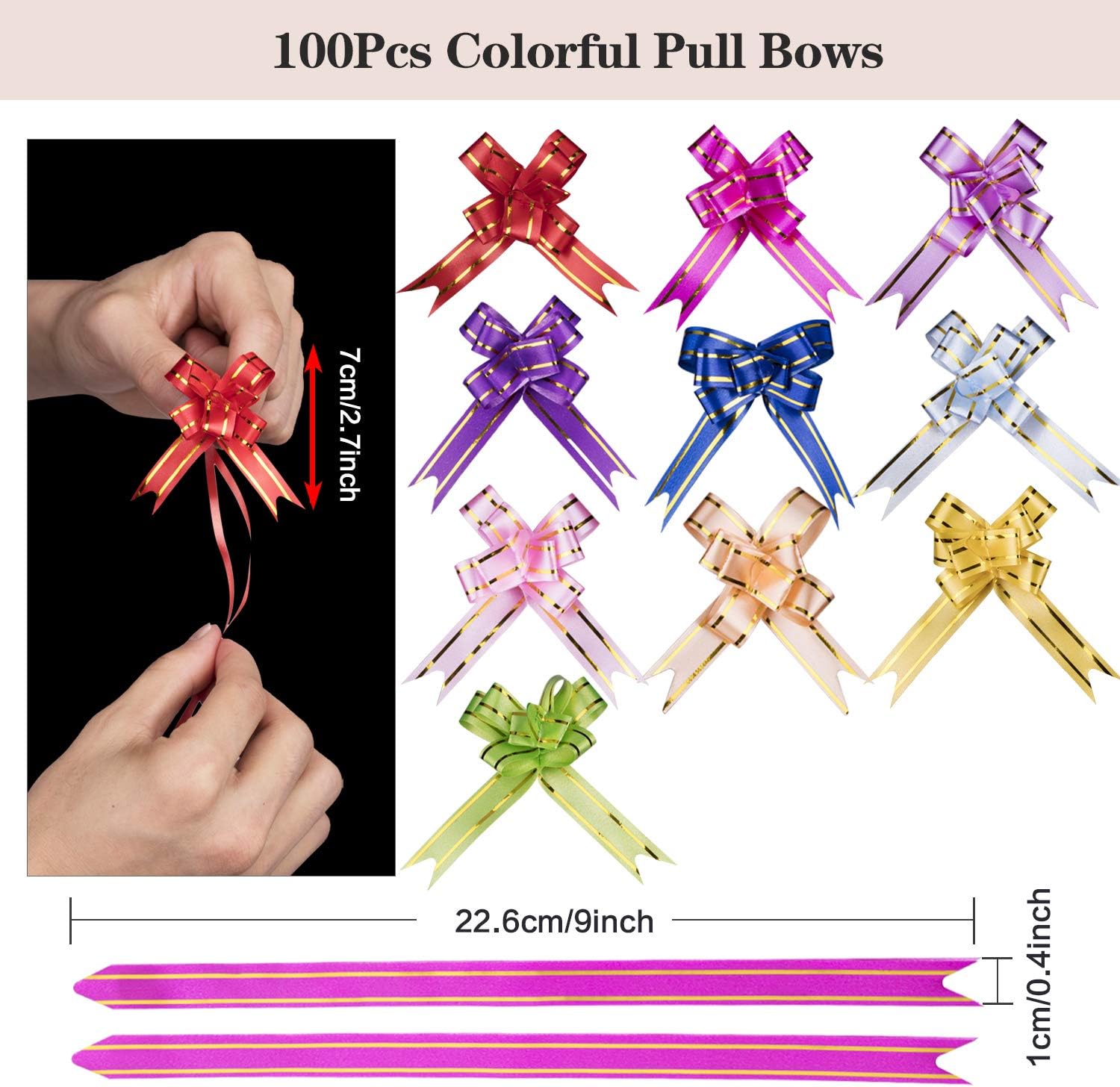 Thumbnail 2 de AUERVO 100 clear cellophane treat bags (6" x 10") with colourful pull bows