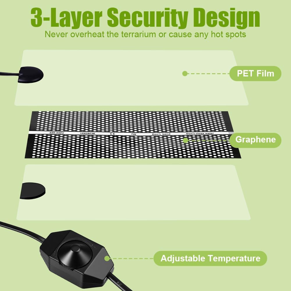 Thumbnail 2 de Tapis chauffant pour terrarium Adiwo Reptile 15 x 28 cm (7 W) avec contrôle de température