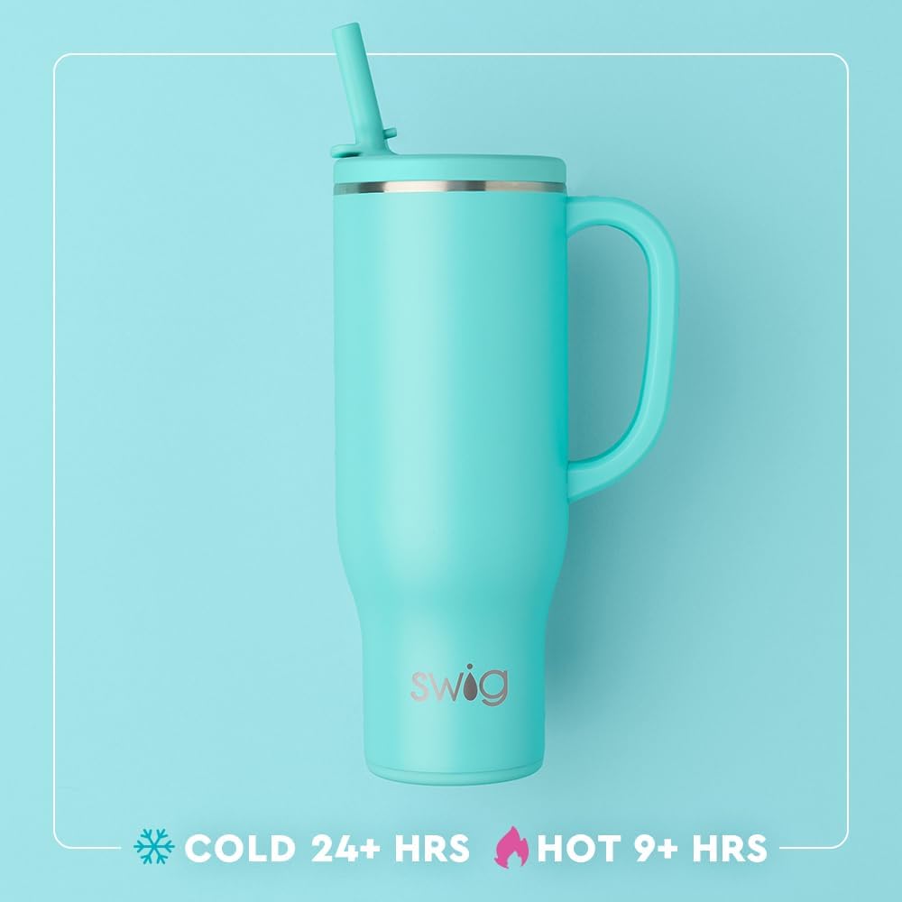 Thumbnail 2 de Swig Life 30oz Leak Proof To-Go Tumbler (Flamingos) – Large Insulated Water Bottle with Handle & Straw