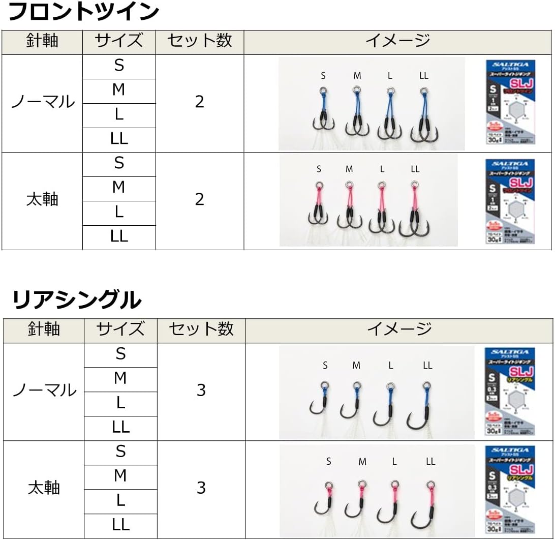 Thumbnail 5 de ダイワ ソルティガアシストSS スーパーライトジギング用アシストフック ケイムラティンセル・フロロ芯入ライン