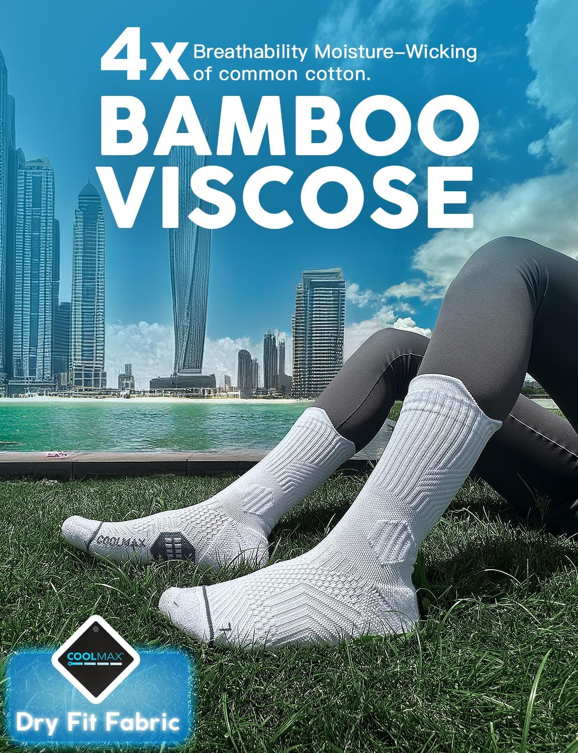 Thumbnail 2 de Juclise Coolmax Bamboo Compression Socks 15-20 mmHg