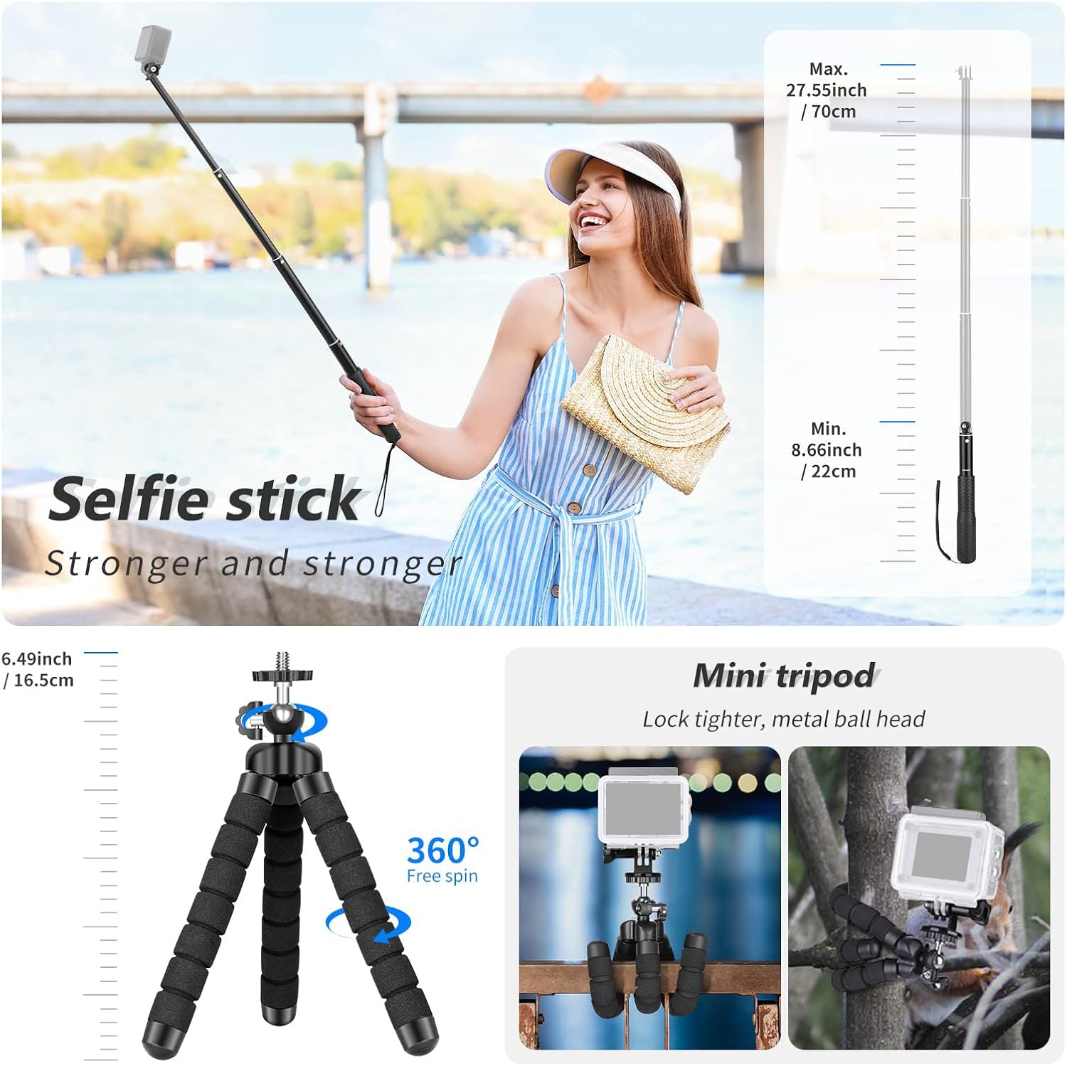 Detalle 2 de NEEWER Kit d’accessoires pour caméra d’action 50 en 1 (compatible GoPro, DJI Osmo Action, Insta360, AKASO et plus)