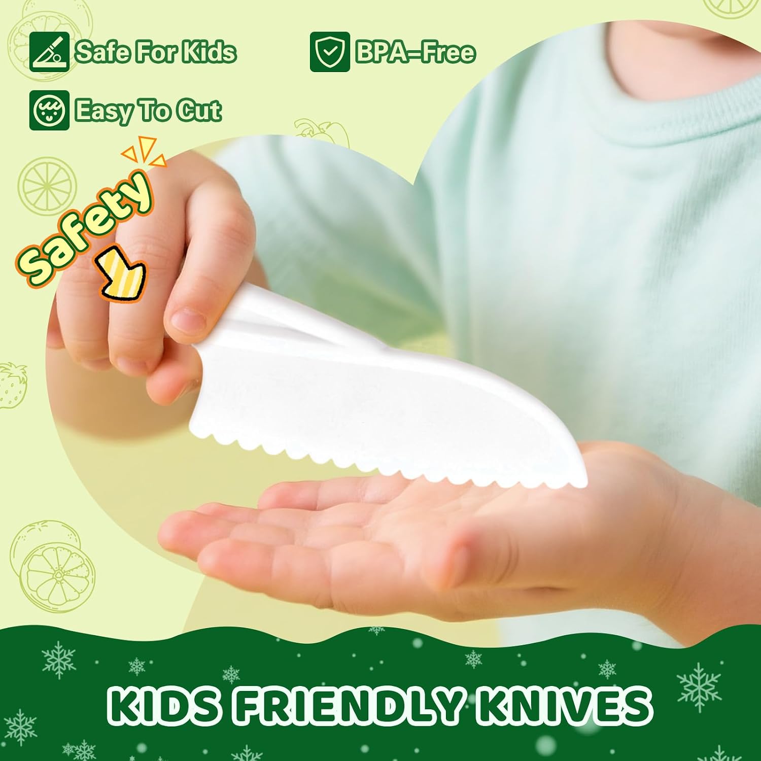 Detalle de Suhctuptx Kids Knives 28-Piece Cooking Set with Cutting Boards and Crinkle Cutters