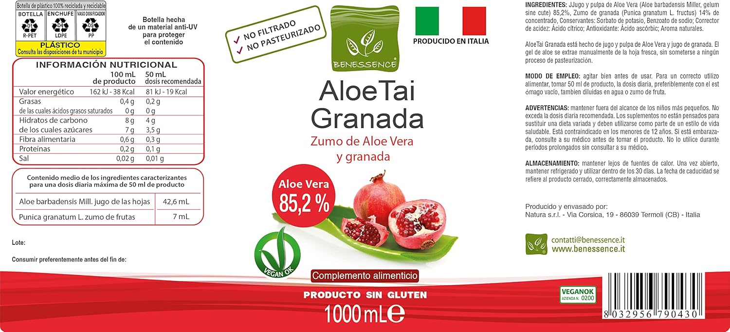Thumbnail 7 de Benessence Zumo Aloe Vera y Granada 3L 🍹
