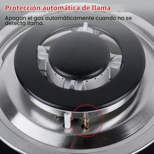 Thumbnail 6 de IsEasy Placa de Gas 3 Fuegos Cristal Negro 60 cm: empotrable, seguridad y versatilidad