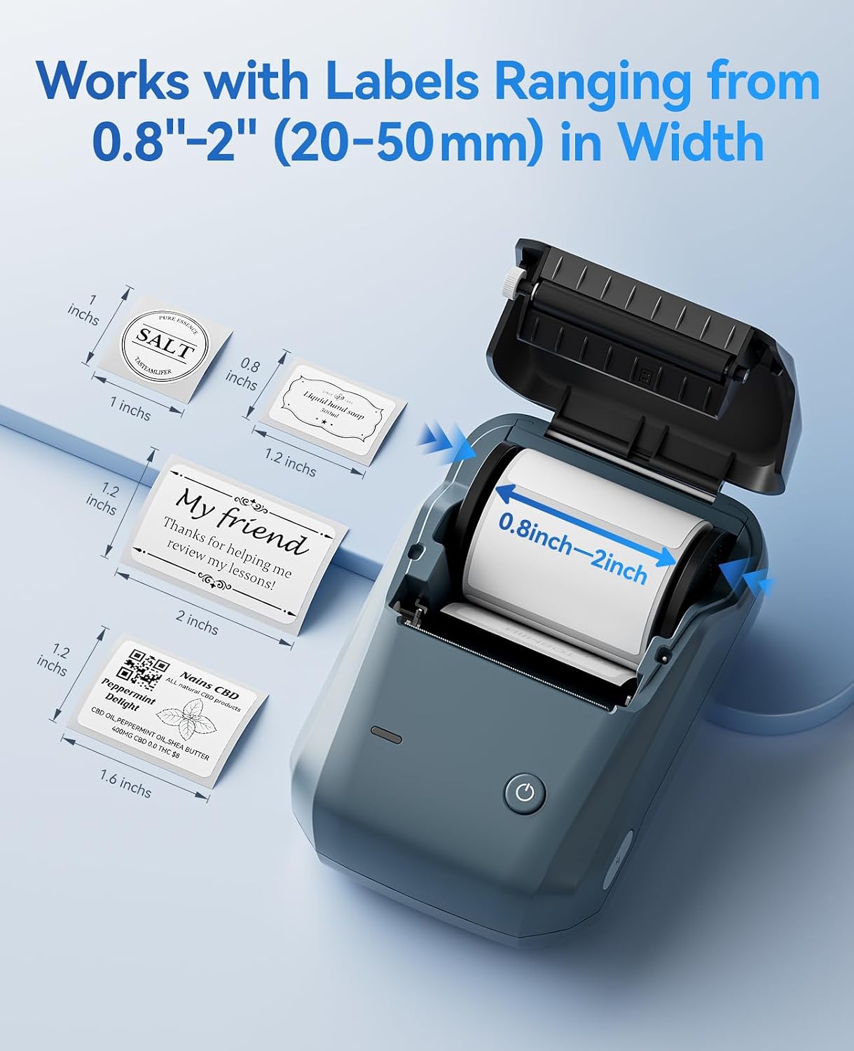Detalle de NIIMBOT B1 Bluetooth Thermal Label Maker, 2-Inch, Blue