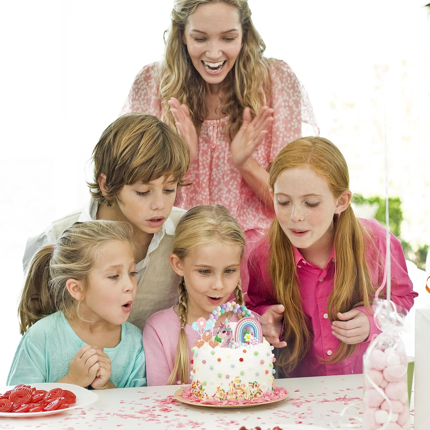 Detalle de AOTWAN Einhorn Tortendeko Geburtstag 2025 – Tortentopper-Set mit 13 Zubehör für Kinder